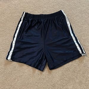 What a girl blue side button athletic shorts